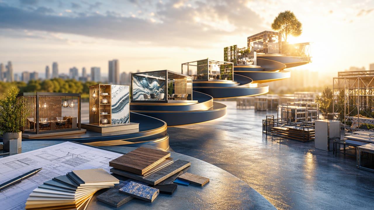Modern Australian exhibition stand proposal with engaging design and visitor interaction zones