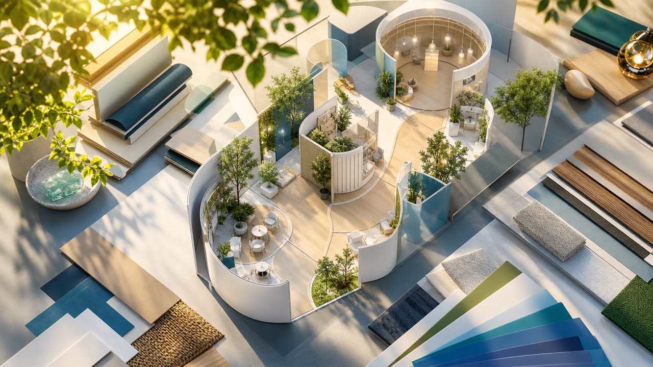 Modern Australian exhibition stand using sustainable materials, technology, and strategic exhibition stand planning