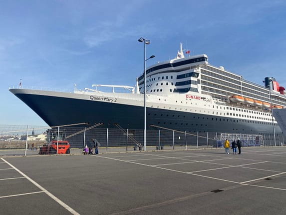 ocean liner on coast