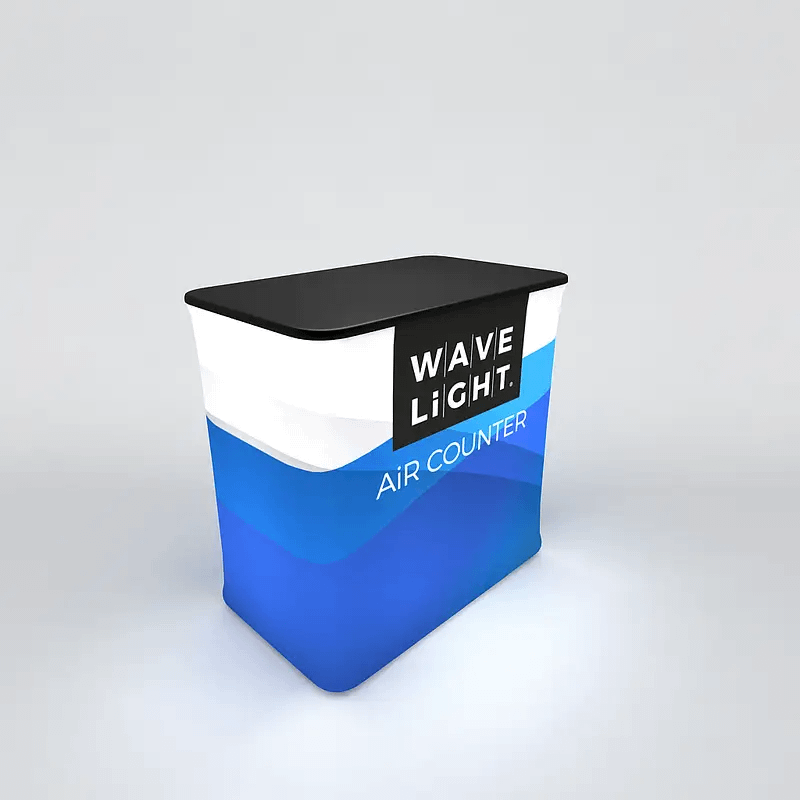 WaveLight Air Counter showcasing customizable design, ideal for portable display solutions at events.