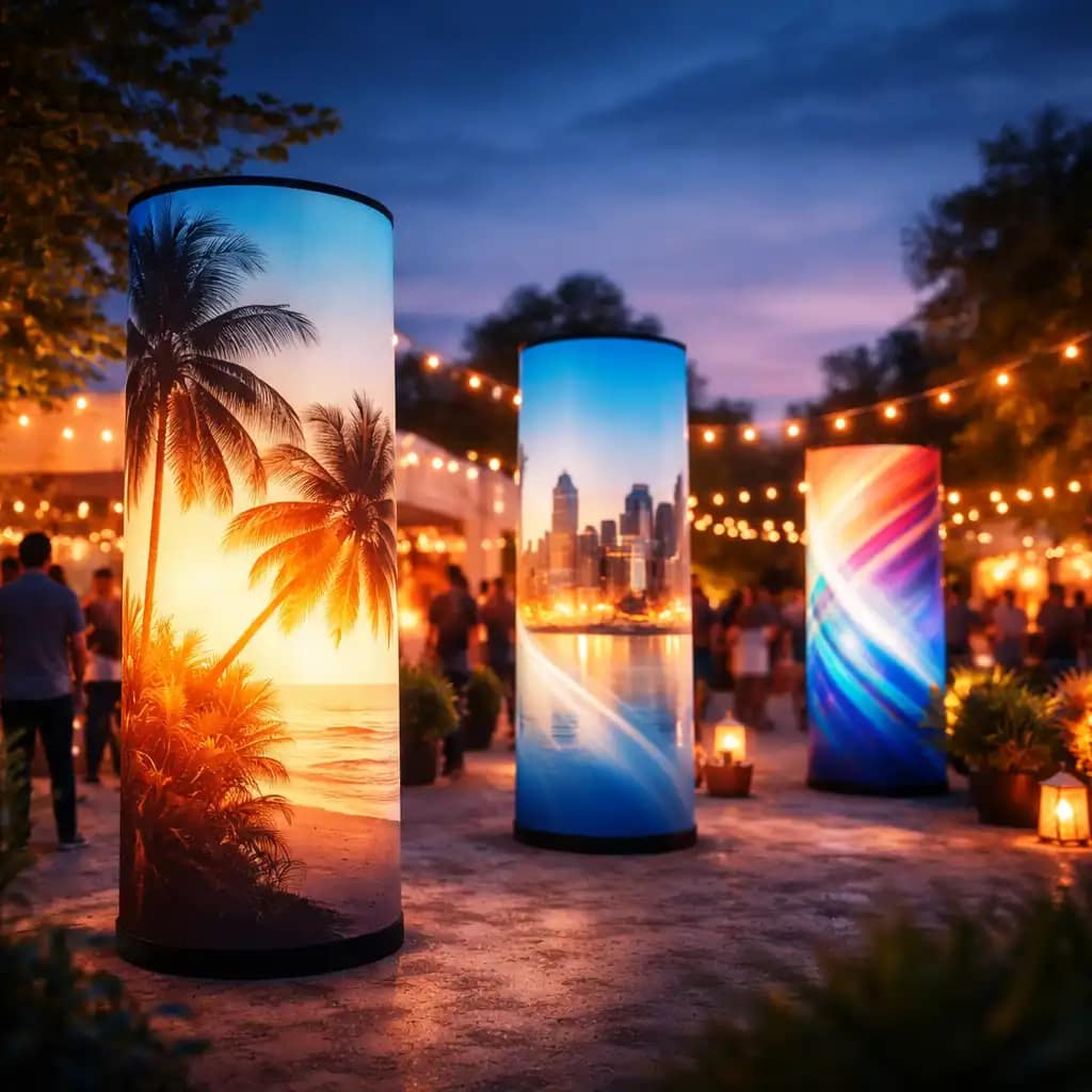 WaveLight Air Towers create glowing trade show towers that boost visibility and brand storytelling at events