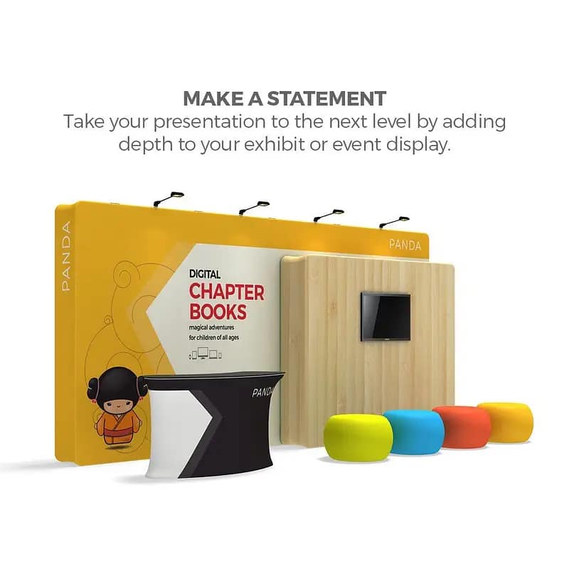 Versatile WaveLine Monolith banner display showcasing custom fabric options for impactful event presentations.