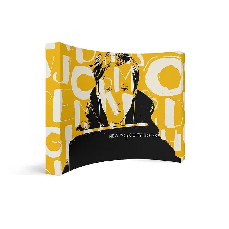 Custom fabric display showcasing vibrant graphics, ideal for portable advertising solutions at events and exhibitions.