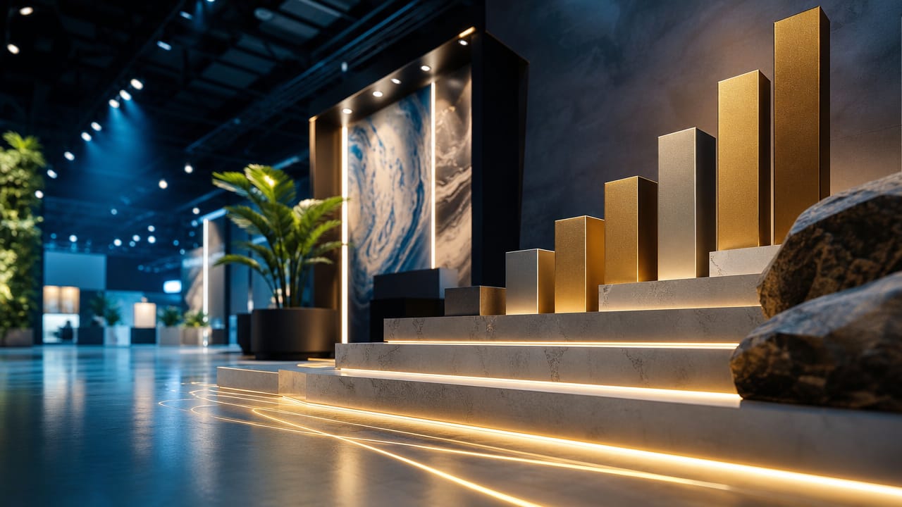 Australian exhibitors reviewing a custom stand cost breakdown and trade show budget forecasts