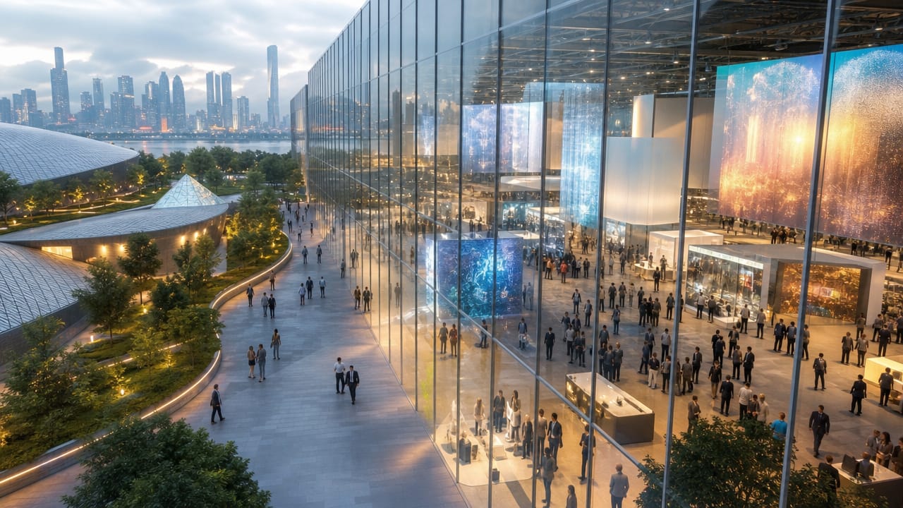 Busy Australian exhibition hall where venue selection boosts exhibitor engagement and lead generation