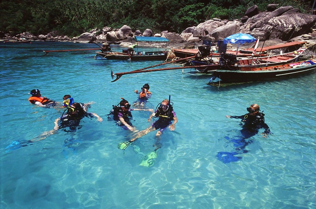 people snorkeling in thailand