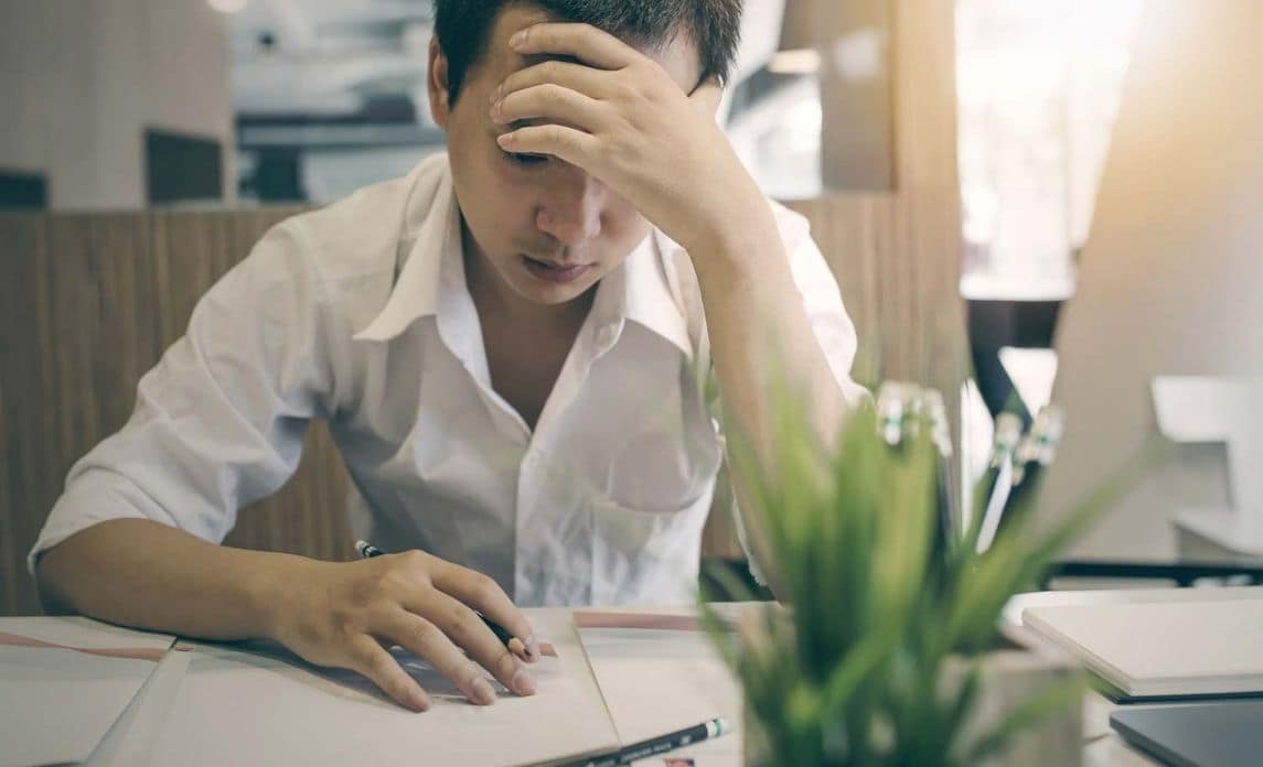 a sick employee in an office