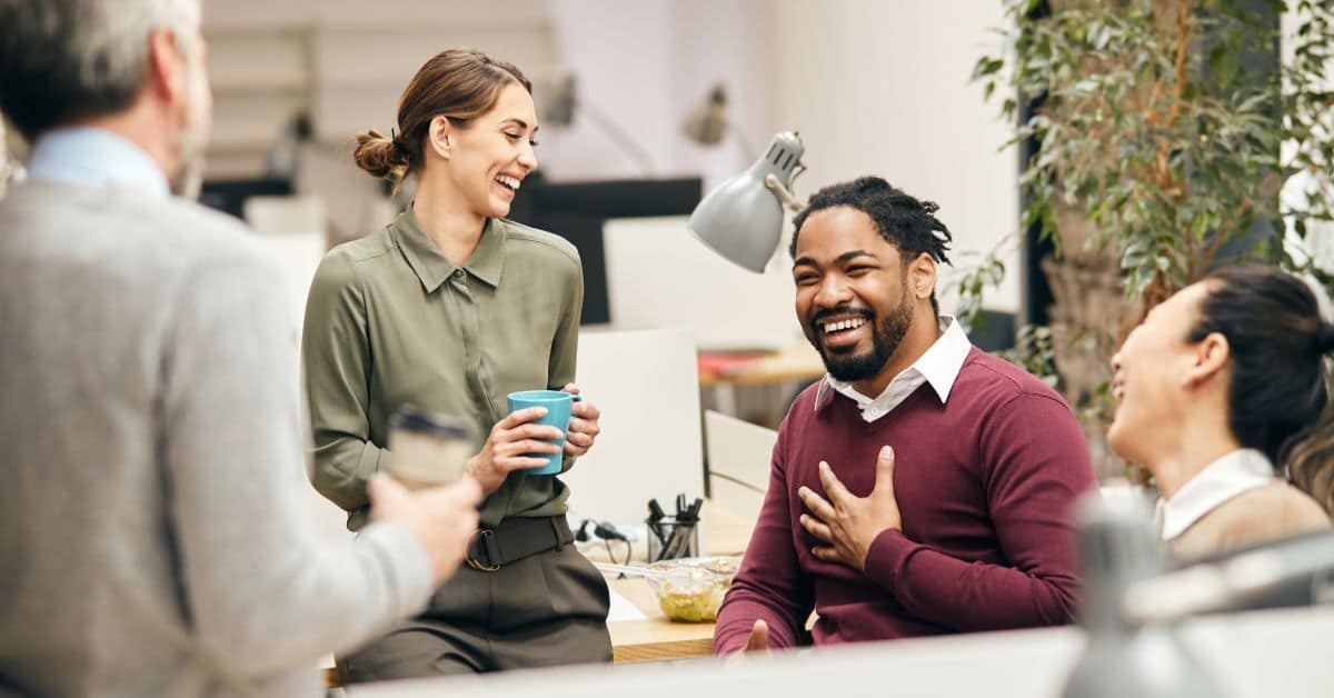 employees talking to each other