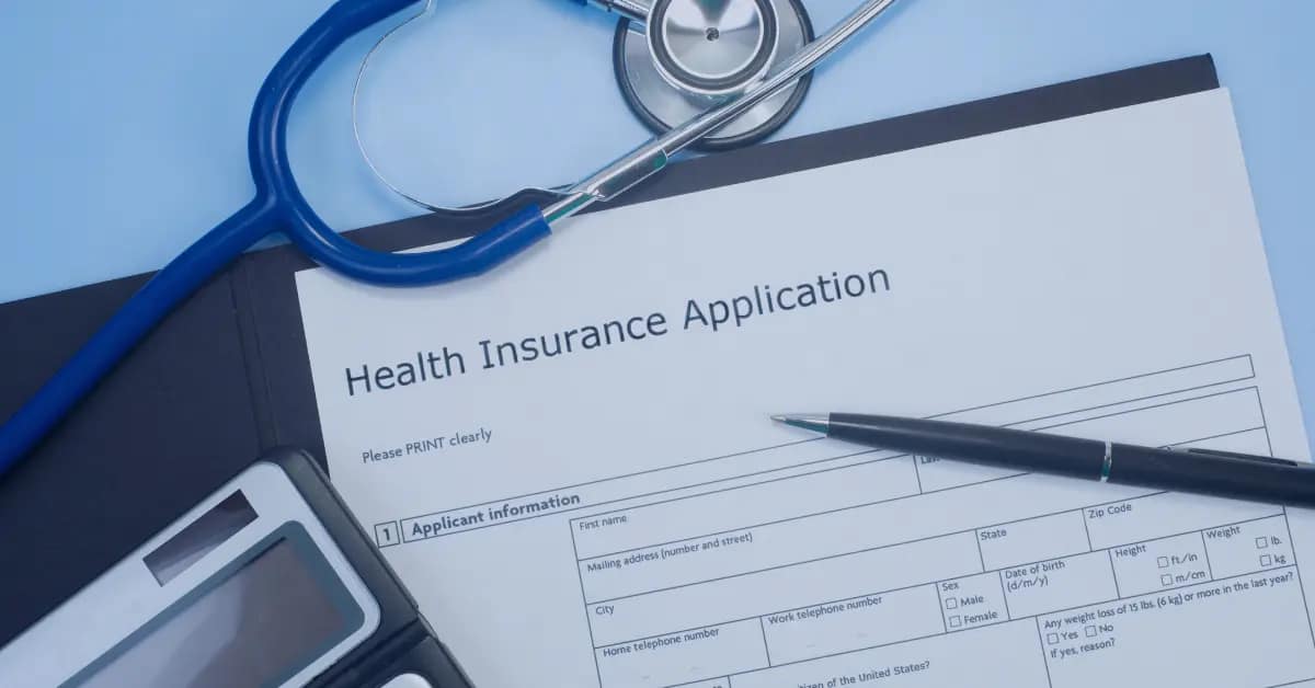 health insurance application form, no people