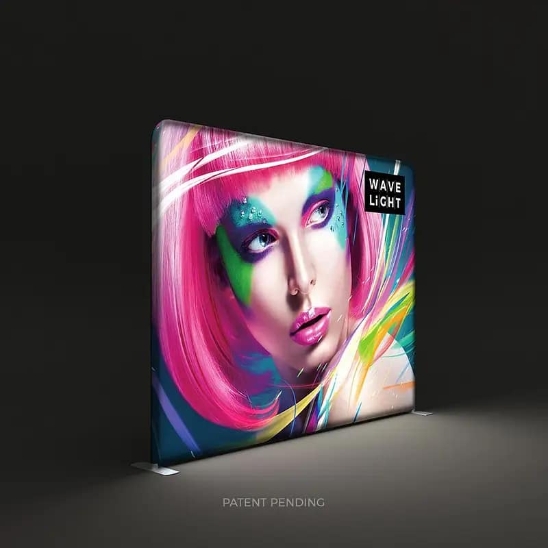 Vibrant WaveLight® LED Lightbox showcasing an eye-catching design, ideal for enhancing corporate branding and displays.