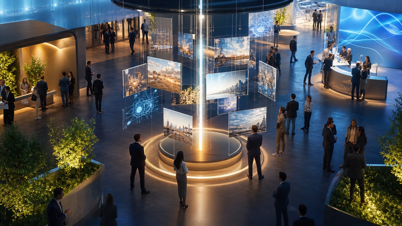 Australian trade show stand using content-driven displays to boost visitor engagement and lead capture