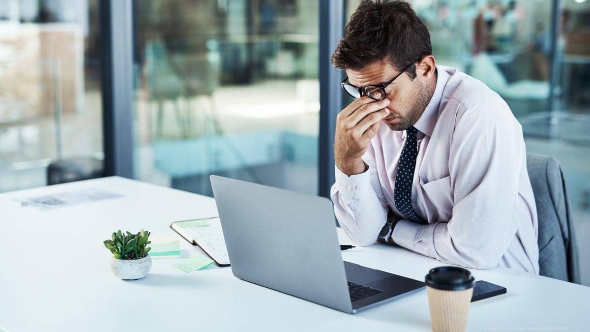 office worker on a laptop