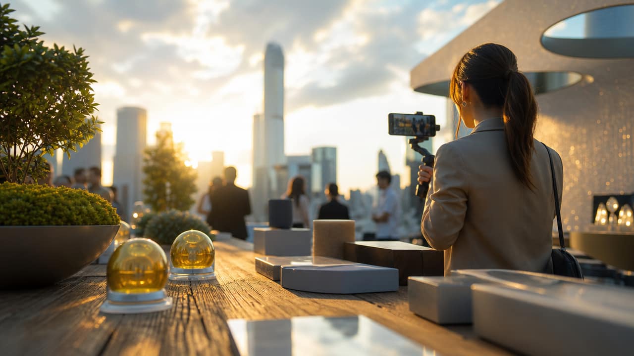 Australian exhibitor collaborating with influencer for strategic Trade Show Marketing content