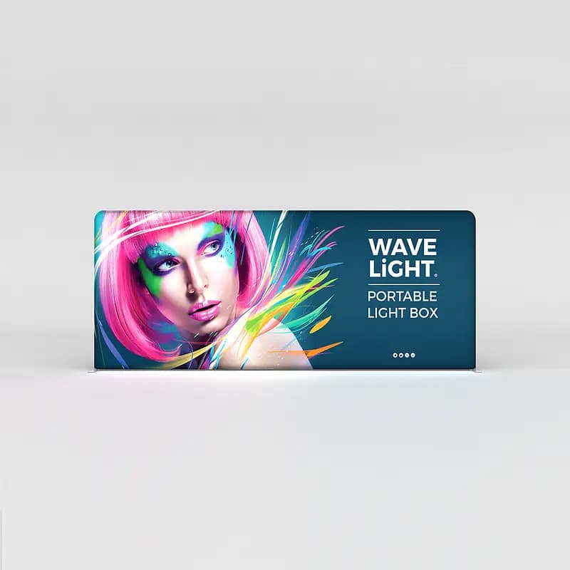 Vibrant WaveLight® portable light box showcasing eye-catching graphics for effective marketing displays.