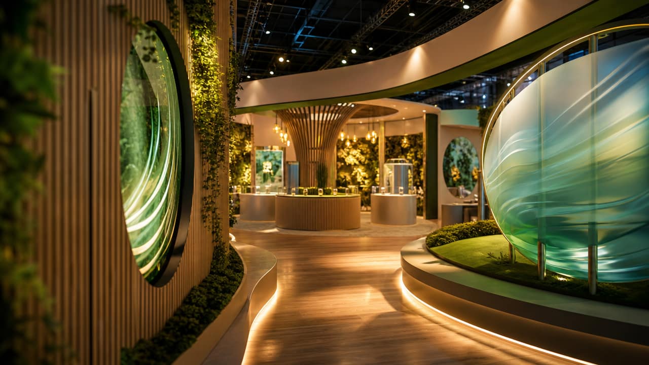 Modern Australian exhibition stand with cohesive branding and visitor engagement zones