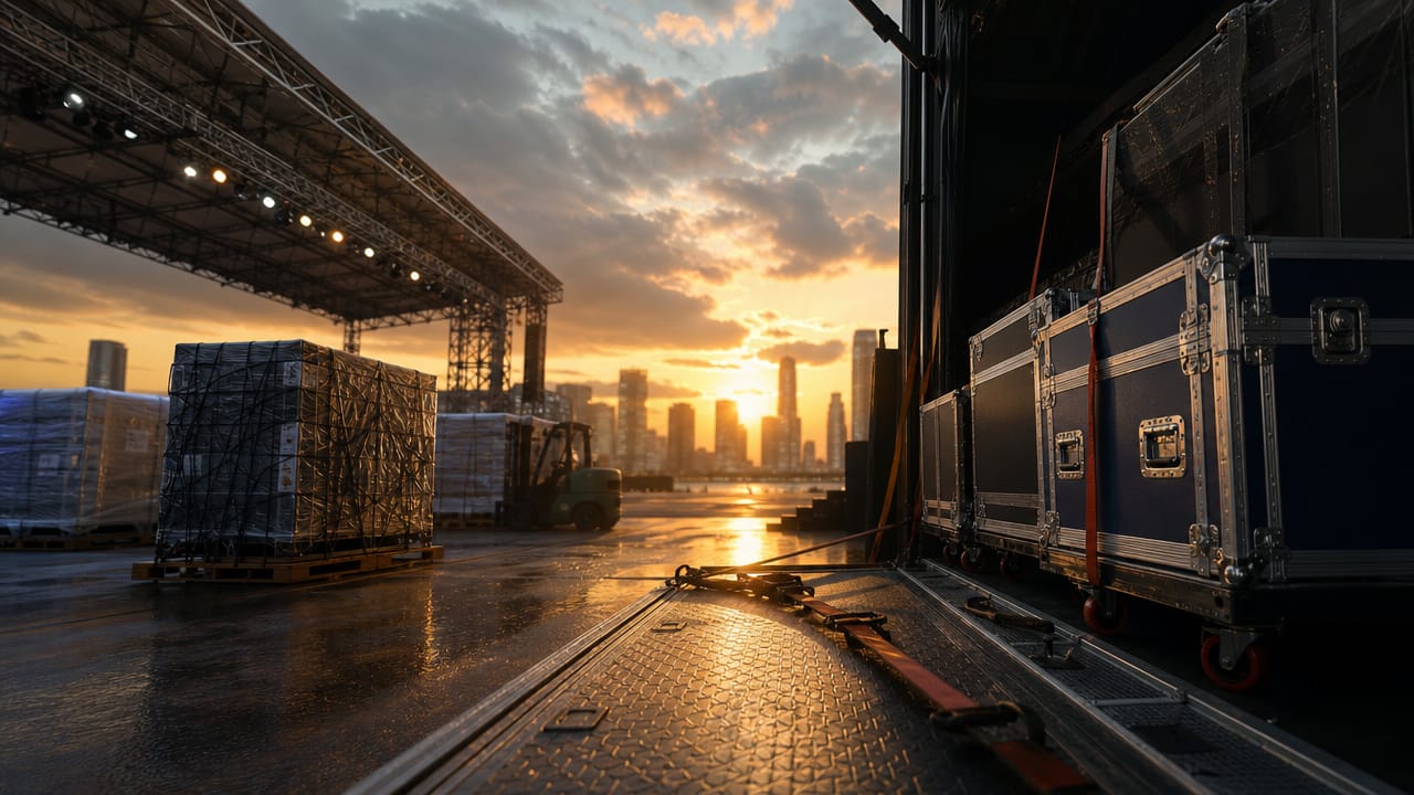 Australian exhibition freight team coordinating event logistics and venue loading dock access