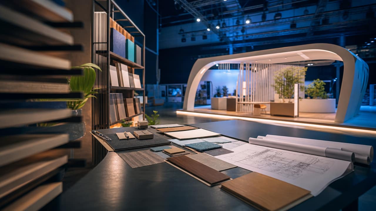 Australian trade show team reviewing a stand design brief with their stand builder