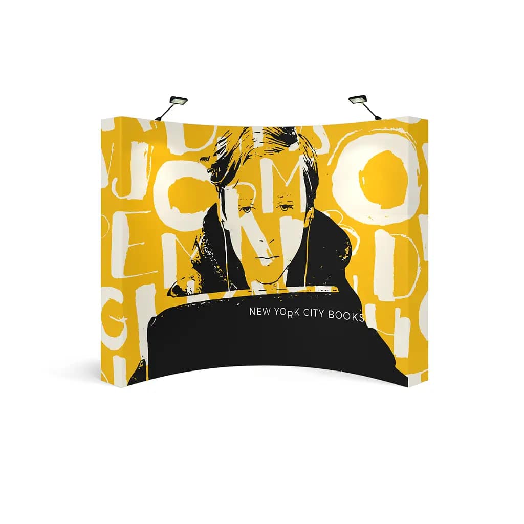 Vibrant OneFabric® Pop-Up Banner showcasing modern design, ideal for event marketing and portable advertising solutions.