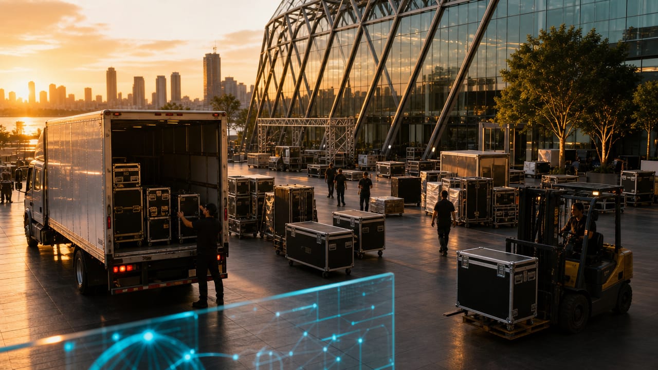 Specialist team coordinating Australian trade show freight and on-site exhibition logistics
