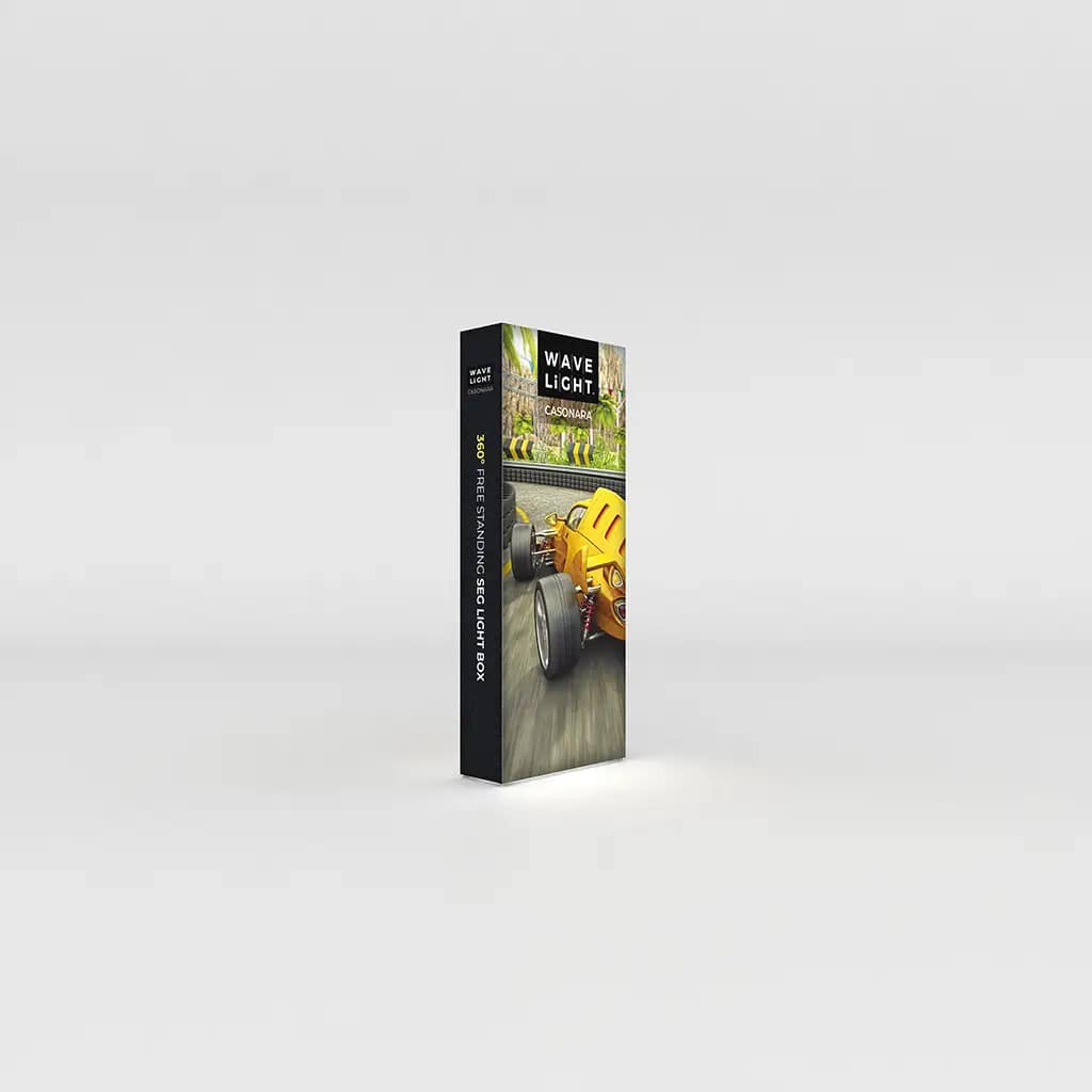 WaveLight® Casonara Lightbox showcases a vibrant design, ideal for portable advertising and illuminated display solutions.