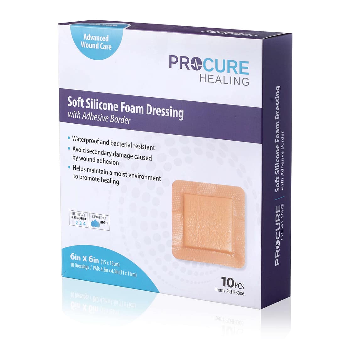 10 Pcs Silicone Foam Dressing 2x5 - Waterproof Bandages For Bed Sores, Leg Ulcers & Wound Care