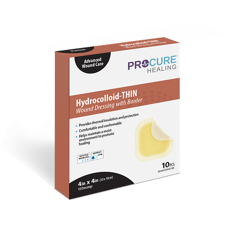 Hydrocolloid-THIN Wound Dressing with Border