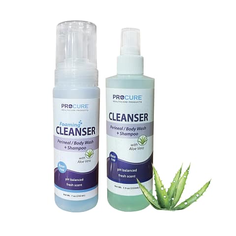 Perineal/Body Wash + Shampoo Cleanser with Aloe Vera (Rinse Free)