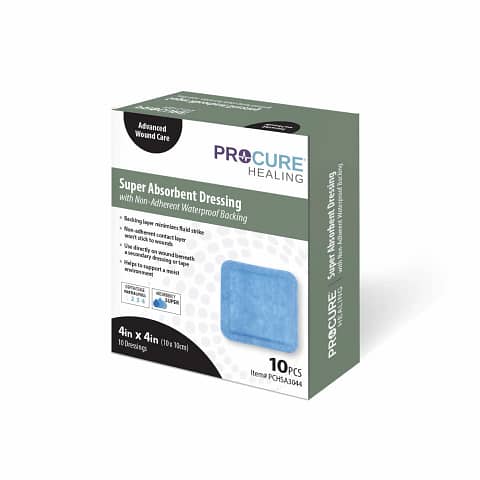 Super Absorbent Dressing Non-Adherent Layer with Water-repellent Backing