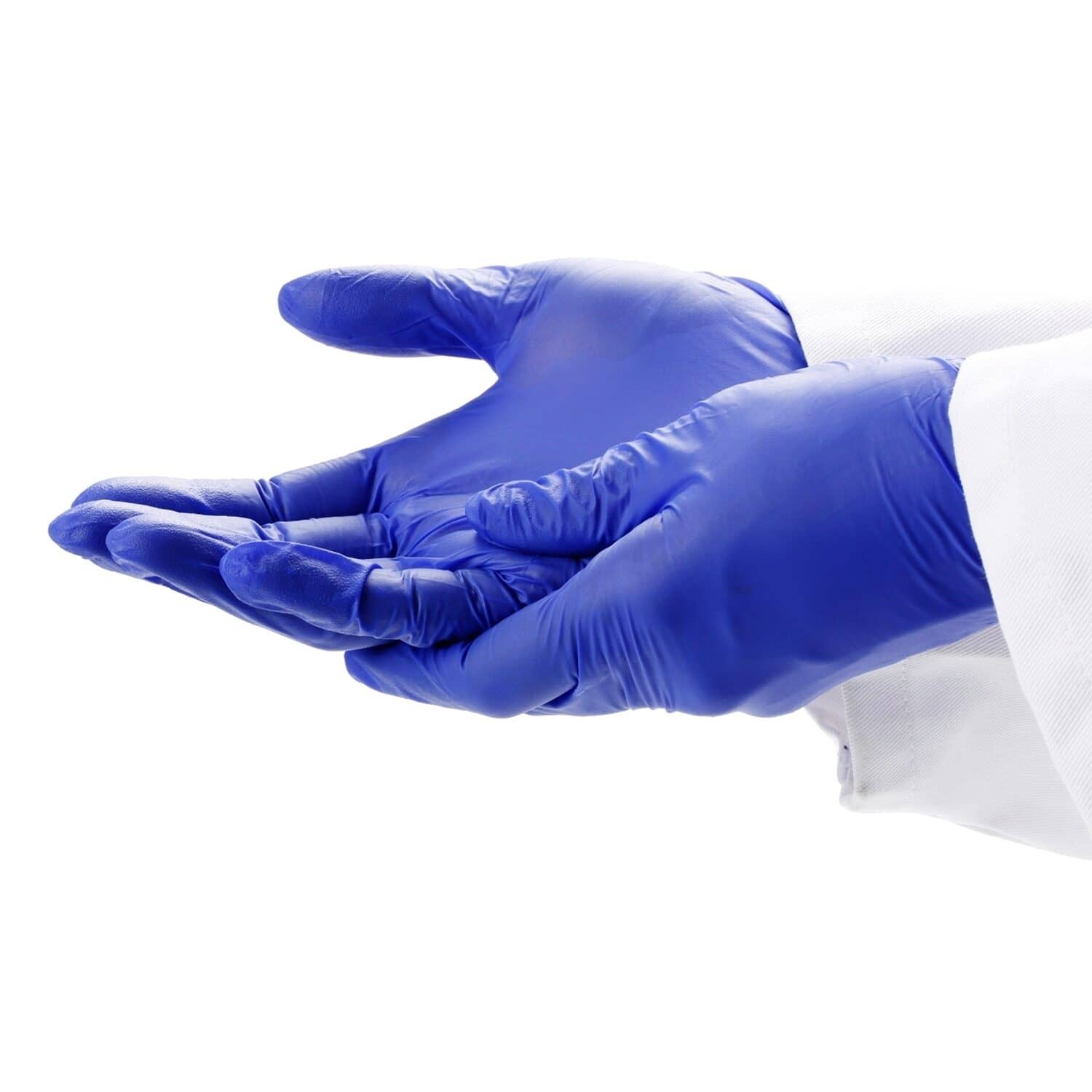 Blue latex gloves store powder free