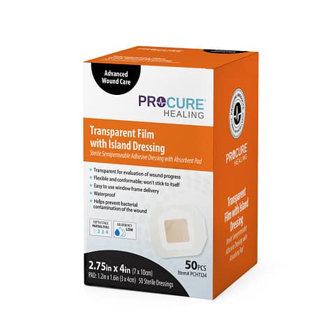 Transparent Film with Island Dressing | Sterile Semipermeable Adhesive Dressing with Absorbent Pad