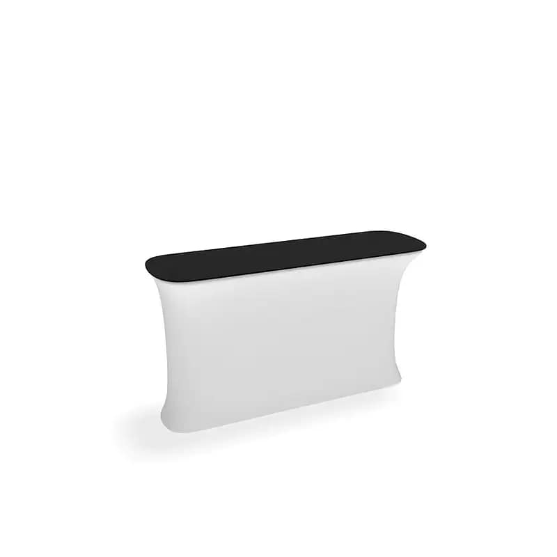 Lightweight WaveLine InfoDesk with a sleek design, ideal for portable exhibition counters and event setups.
