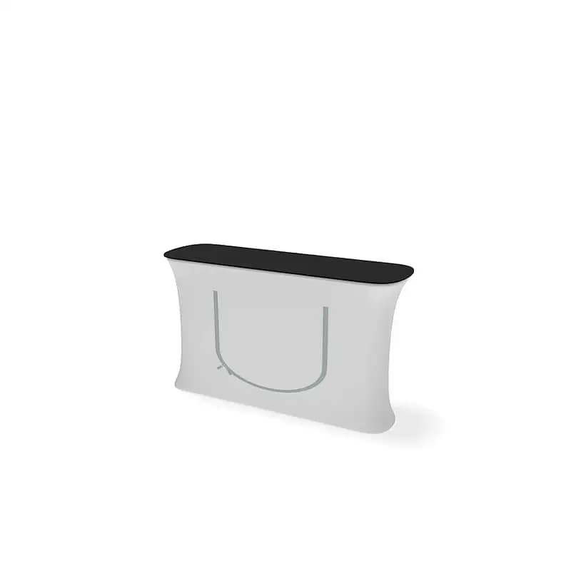 Portable WaveLine® InfoDesk featuring a sleek design, ideal for enhancing branding at various event settings.