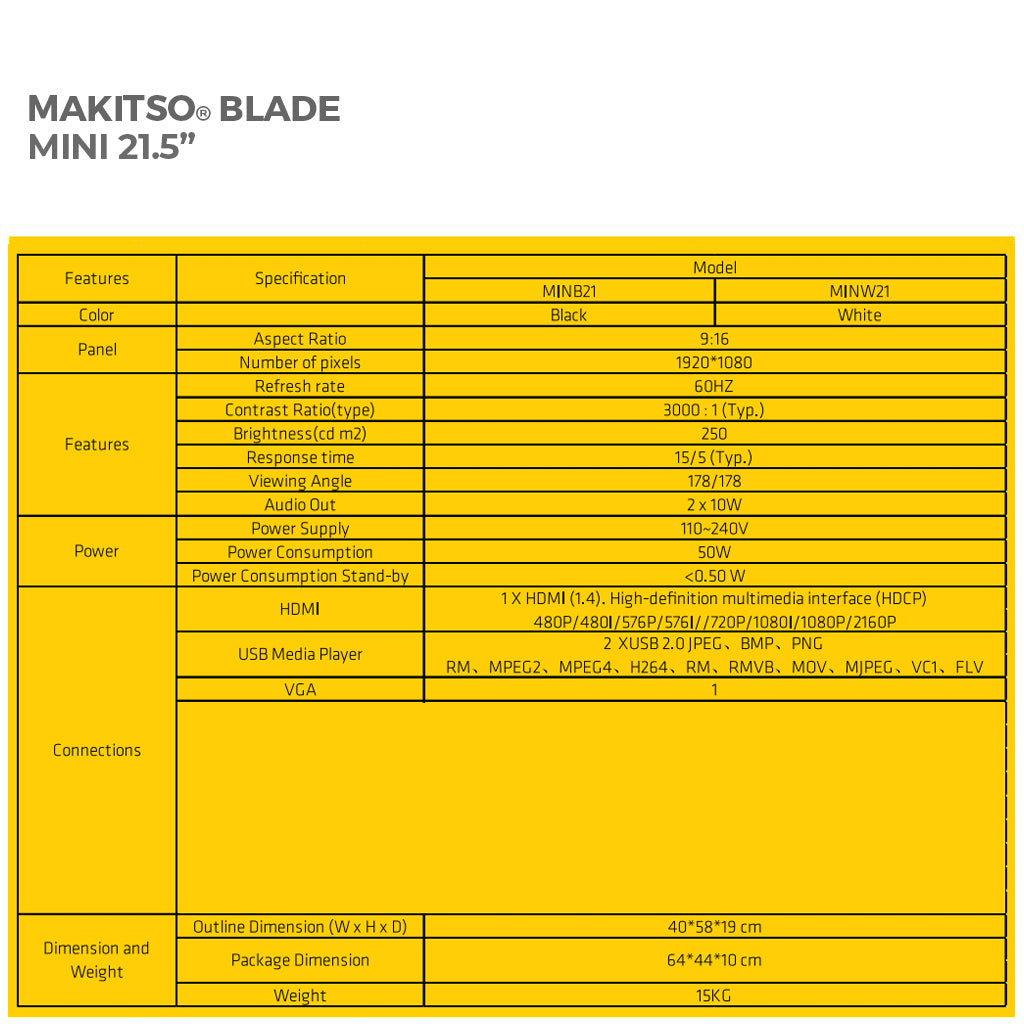 Makitso® Mini Blade 21.5 - Digital Signage Kiosk - Image 7