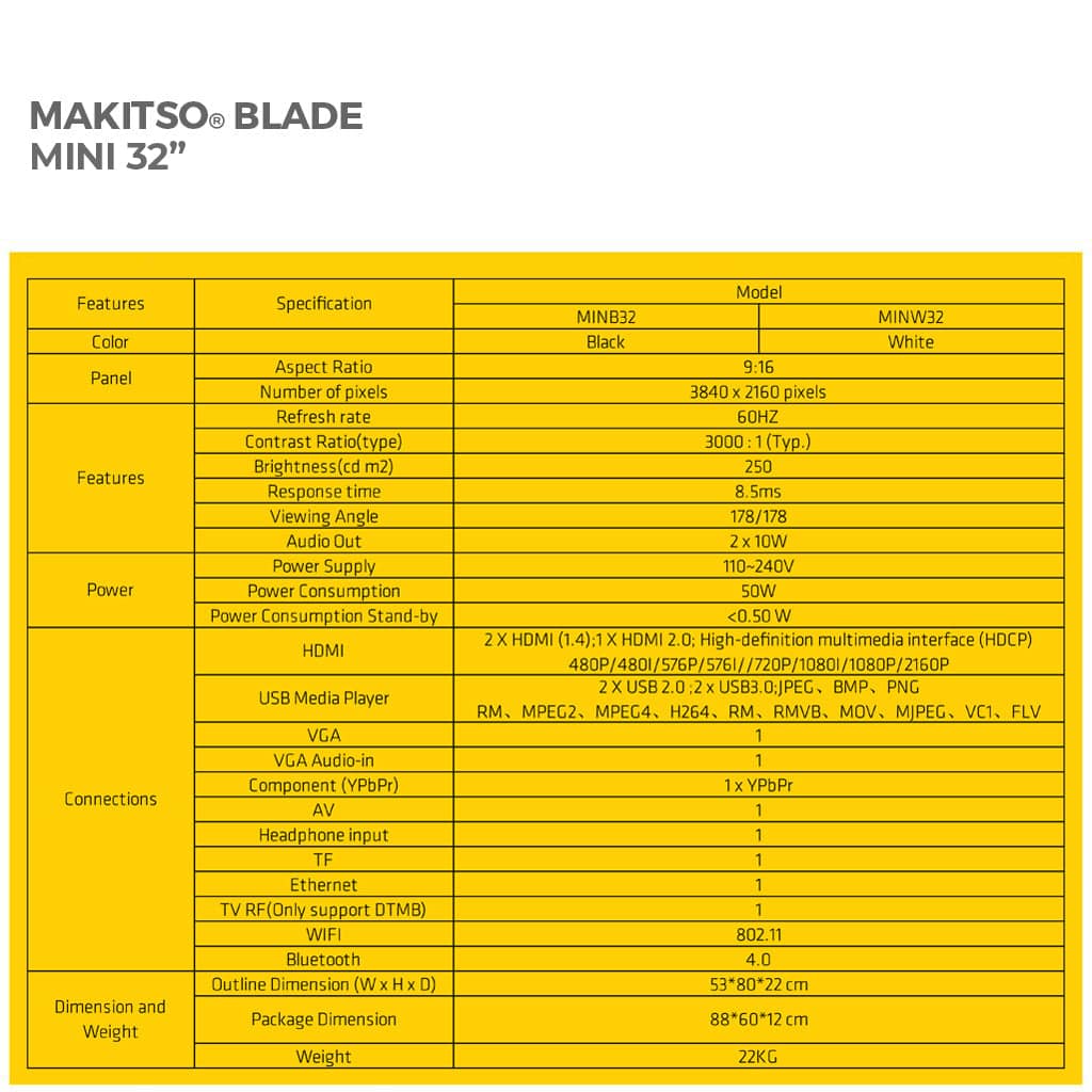 Makitso® Mini Blade 32" - 4K Digital Signage Kiosk - Image 7