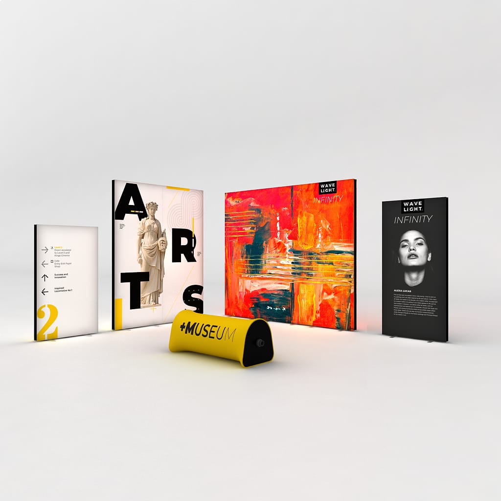 WaveLight® Infinity LED Light Box Display Stands for Museums