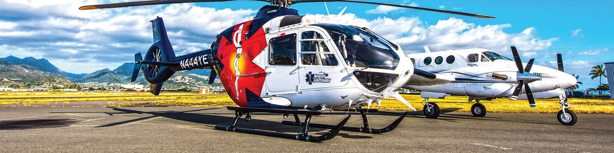 a medical transport helicopter